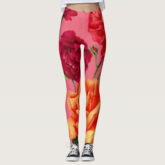 Leggings impression rose (Devant)