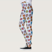 Leggings Impression Rose pointillée, Modèle Floral Moderne (Gauche)