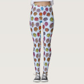 Leggings Impression Rose pointillée, Modèle Floral Moderne (Devant)