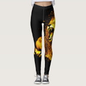 Leggings Impression Rotation Lion Or (Devant)
