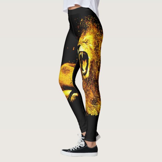 Leggings Impression Rotation Lion Or (Gauche)