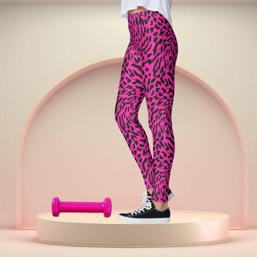 Leggings Impression Safari Léopard Rose Hot