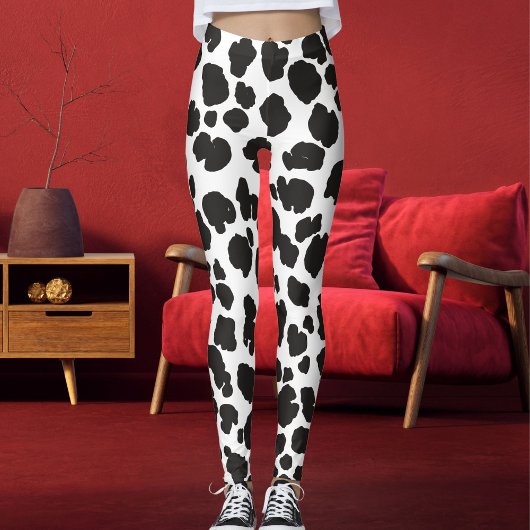 Leggings Impression taches noires et blanches safari imprim
