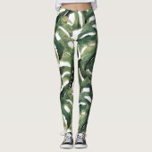 Leggings Impression tropicale en aquarelle (Devant)