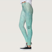 Leggings Impression Turquoise et orchidée de peinture pourp (Gauche)