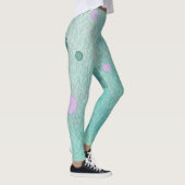 Leggings Impression Turquoise et orchidée de peinture pourp (Droite)