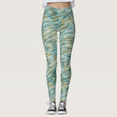Leggings Impression turquoise Gold Zebra (Devant)