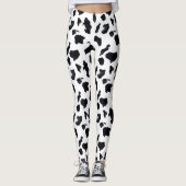 Leggings Impression vache noir blanc (Devant)