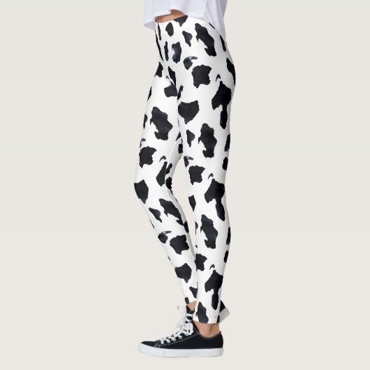 Leggings Impression vache noir blanc (Gauche)