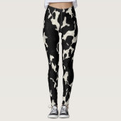 Leggings Impression vache noir et blanc (Devant)