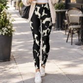 Leggings Impression vache noir et blanc