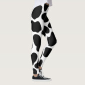 Leggings Impression vache noir et blanc ferme rustique (Droite)