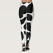 Leggings Impression vache noir et blanc ferme rustique (Dos)