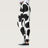 Leggings Impression vache noir et blanc ferme rustique (Gauche)
