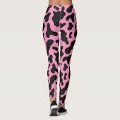 Leggings Impression vache noir rose (Dos)