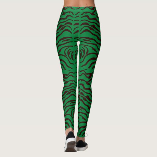 Leggings Impression verte Zebra (Dos)