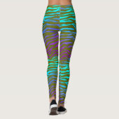 Leggings Impression Zebra verte et violette (Dos)