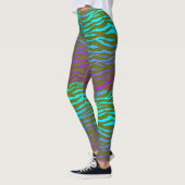 Leggings Impression Zebra verte et violette (Gauche)