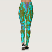 Leggings Impression Zebra verte et violette (Dos)
