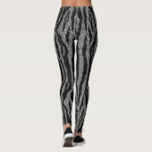 Leggings Impression Zèbre Noir et Gris Argent (Dos)