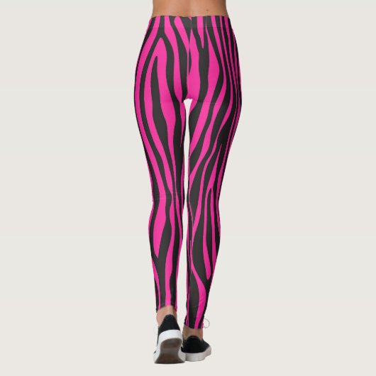 Leggings Impression zèbre rose et noir (Dos)
