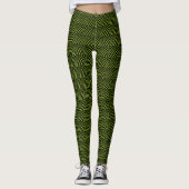 Leggings Impression Zèbre verte et noire (Devant)