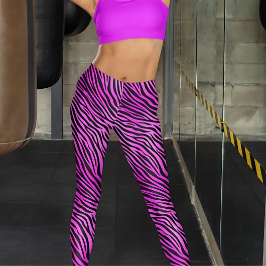 Leggings Impression Zèbre Violet