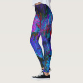 Leggings Impressionistic Dark Blue and Red Garden Landscape (Gauche)