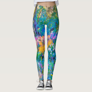 Leggings Impressionniste Jardin Coloré Fleurs Paysages