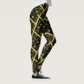 Leggings Imprimantes Abstraites Jaunes Univers (Droite)