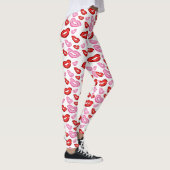 Leggings Imprimantes tendance rouge et rose rouge à lèvres (Droite)