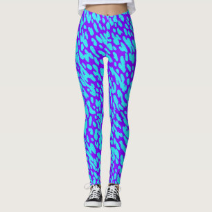 Leggings Imprimé Animal Bleu Violet Tendance Cool à Motifs