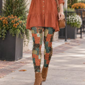 Leggings Imprimé Animal Patchwork Rétro