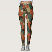 Leggings Imprimé Animal Patchwork Rétro (Devant)