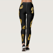 Leggings Imprimé chic d'animal sauvage léopard guépard doré (Dos)