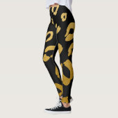 Leggings Imprimé chic d'animal sauvage léopard guépard doré (Gauche)
