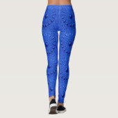 Leggings imprimé de fleurs abstraites bleues (Dos)