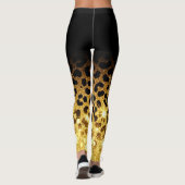 Leggings Imprimé de léopard pailleté or chic (Dos)