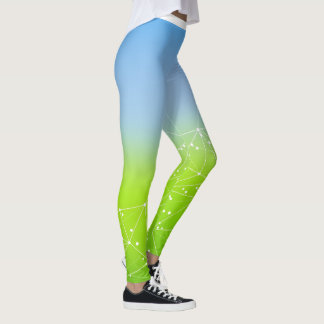 Leggings Imprimé de papillon bleu botanique Leggin à haute 