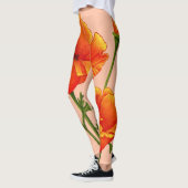 Leggings imprimé de pavot orange en Californie (Gauche)