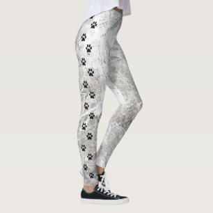 Leggings Imprimé élégant de marbre noir et blanc avec empre
