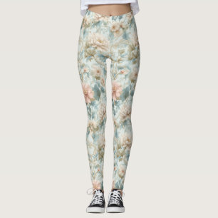 Leggings Imprimé floral pastel régence romantique