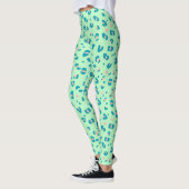 Leggings imprimé guépard léopard bleu et rose (Gauche)