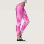 Leggings Imprimé Guépard Léopard Rose Paillettes Dorées Ten (Droite)