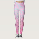 Leggings Imprimé Guépard Rose Pailleté (Devant)