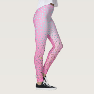 Leggings Imprimé Guépard Rose Pailleté