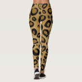 Leggings Imprimé Guépard Taches Impression Léopard Or Beige (Dos)