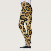 Leggings Imprimé Guépard Taches Impression Léopard Or Beige (Gauche)