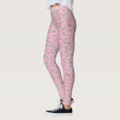 Leggings Imprimé léopard argent rose pastel (Gauche)