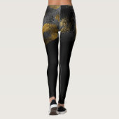Leggings Imprimé léopard faux guépard or faux brillant noir (Dos)
